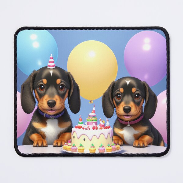 Item preview, Adorable Dachshund dog puppy in birthday party designed and sold by Tio-Tecun.