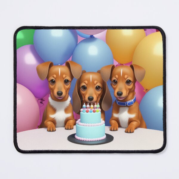 Item preview, Adorables Dachshund puppies in birthday party with balloons designed and sold by Tio-Tecun.