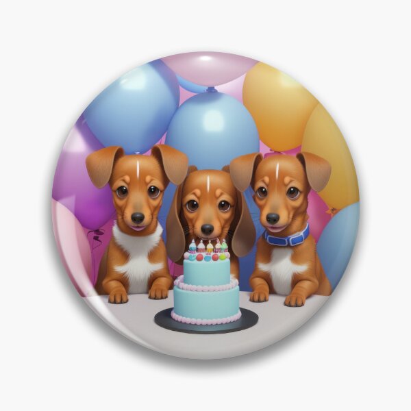 Item preview, Adorables Dachshund puppies in birthday party with balloons designed and sold by Tio-Tecun.