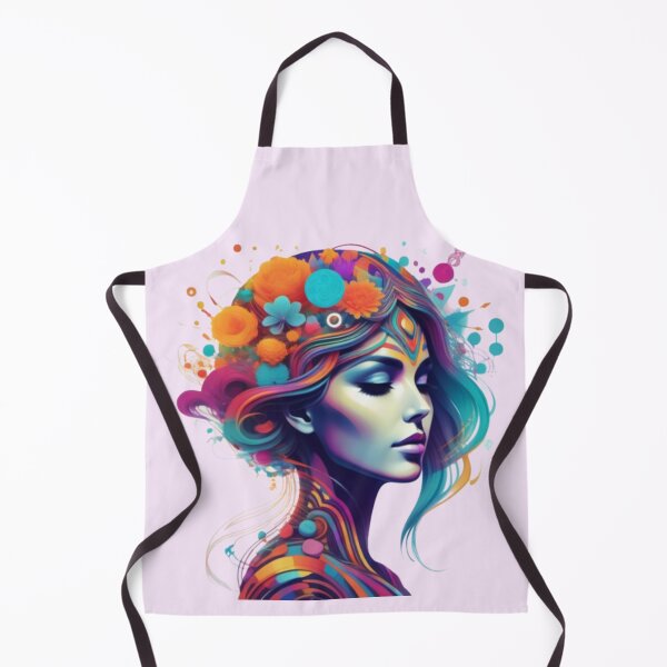 Item preview,  Psychedelic graphic head of a woman in flowers and colorful elements  designed and sold by JaroDesign2023.