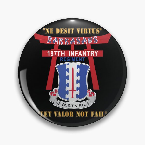 Item preview, Army - 187th Infantry Regiment - Torii, Rakkasans, Let Valor Not Fail, English, Latin X 300 designed and sold by Military Insignia Products.