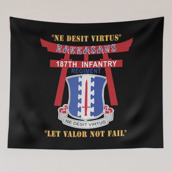 Item preview, Army - 187th Infantry Regiment - Torii, Rakkasans, Let Valor Not Fail, English, Latin X 300 designed and sold by Military Insignia Products.