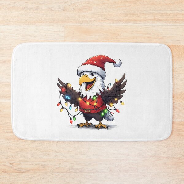 Item preview, Cute Santa Bald Eagle Tangled Up In Christmas Tree Lights designed and sold by Coffee Lifestyle.