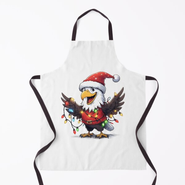 Item preview, Cute Santa Bald Eagle Tangled Up In Christmas Tree Lights designed and sold by Lyssarien.