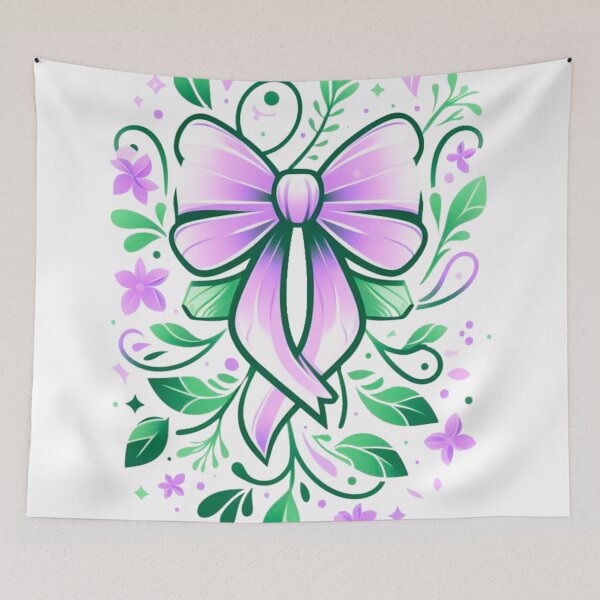 Item preview, Purple and Green Bow Doodle - Ribbon Graphic Art designed and sold by Star-Fragment.