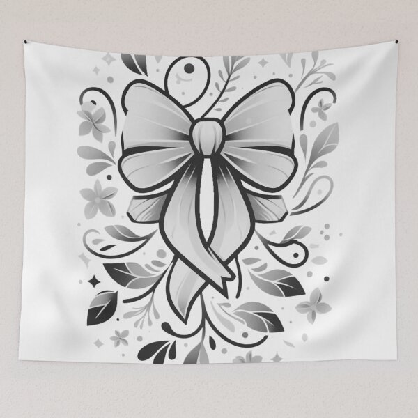 Item preview, Black Gray and White Bow Doodle Graphic Art designed and sold by Star-Fragment.