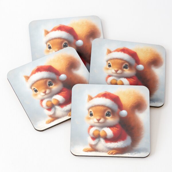 Item preview, squirrel in santa outfit designed and sold by KateBlakeO.