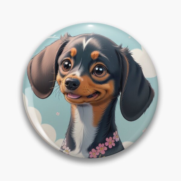 Item preview, Portrait adorable Dachshund dog beautiful colorful landscape designed and sold by Tio-Tecun.