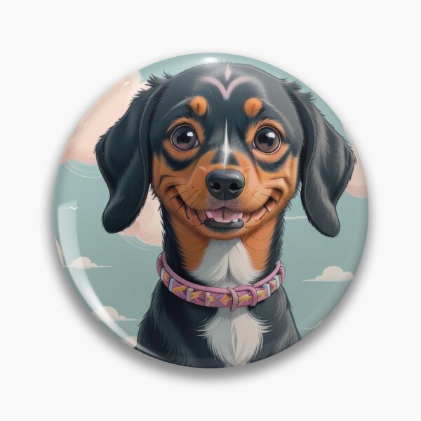 Item preview, Portrait adorable Dachshund dog beautiful colorful landscape designed and sold by Tio-Tecun.