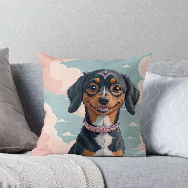Item preview, Portrait adorable Dachshund dog beautiful colorful landscape designed and sold by Tio-Tecun.