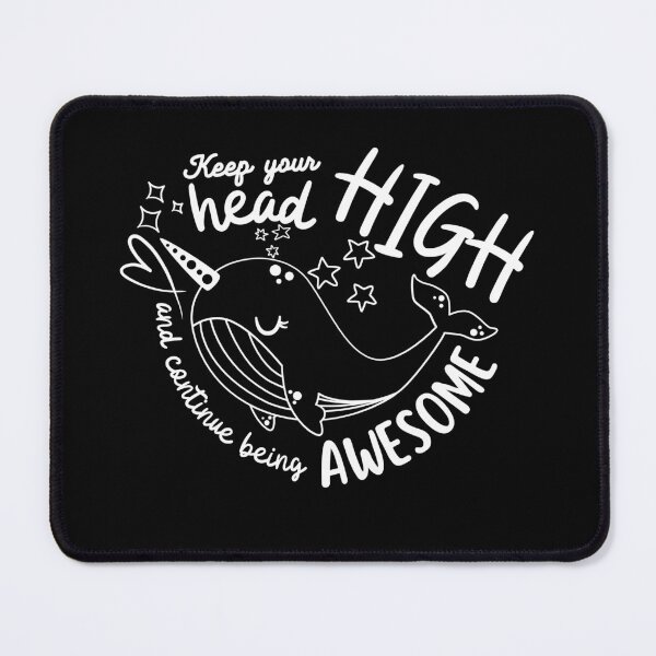 Item preview, Keep your head High Narwhal White Line Art designed and sold by kuremureDesign.