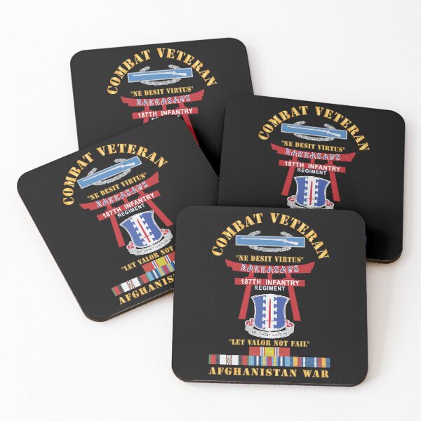 Item preview, Army - Combat Veteran - 187th Infantry Regiment - Torii, Rakkasans, Let Valor Not Fail, English, Latin w CIB w AFGHAN SVC X 300 designed and sold by Military Insignia Products.