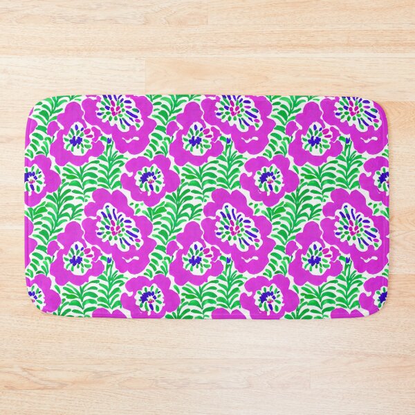 Item preview, Pink and green 70s style oversized abstract florals designed and sold by SophieClimaArt.
