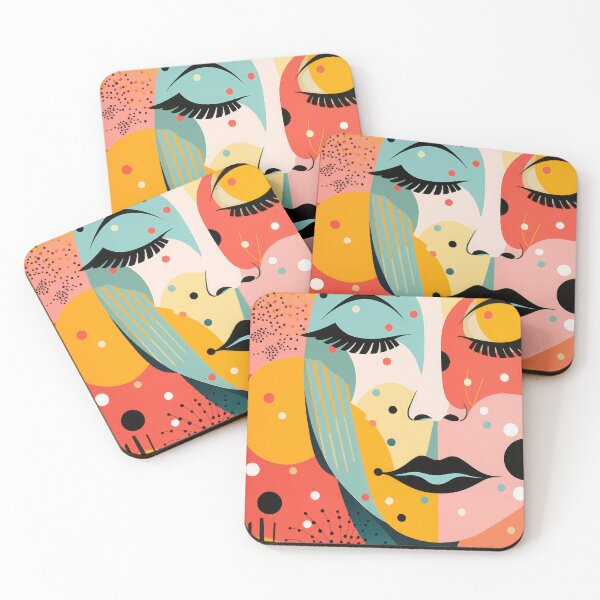 Item preview, Colorful Abstract Female Face with Dots designed and sold by GulDesignCo.