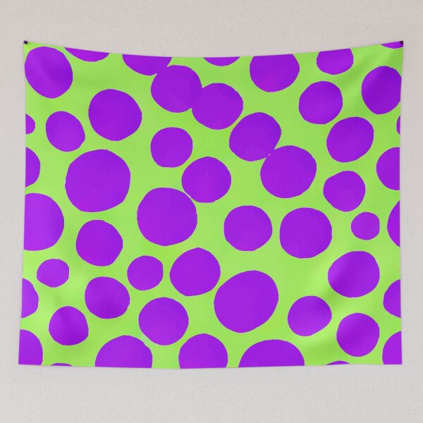 Item preview, Purple spots on lime green designed and sold by SophieClimaArt.