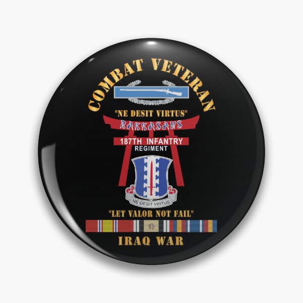 Item preview, Army - Combat Veteran - 187th Infantry Regiment - Torii, Rakkasans, Let Valor Not Fail, English, Latin w CIB w IRAQ SVC X 300 designed and sold by Military Insignia Products.