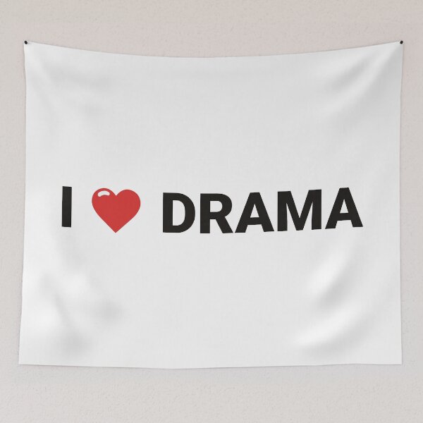 Item preview, I Love Drama Bold Heart Design in black font designed and sold by KikiValley.