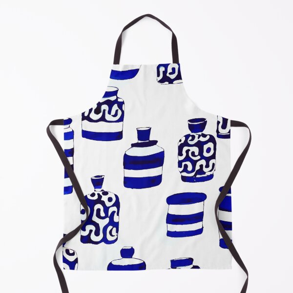 Item preview, Retro blue and white jars designed and sold by SophieClimaArt.