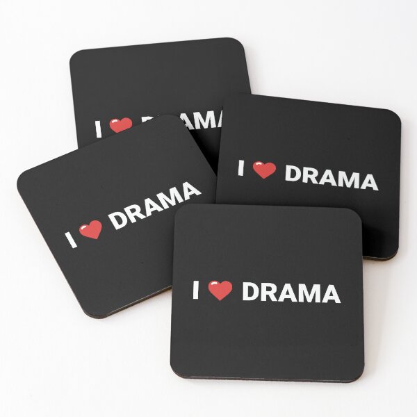 Item preview, I Love Drama Bold Heart Design in white font designed and sold by KikiValley.