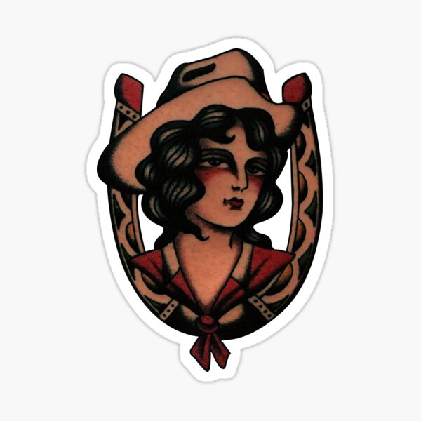 Item preview, Cowgirl Traditional Tattoo designed and sold by Pinscher.
