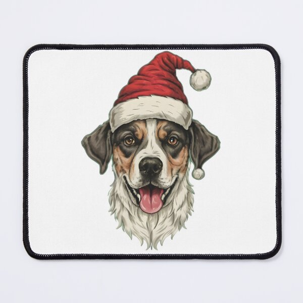 Item preview, Dog with Santa Claus Hat designed and sold by JustBadWords.