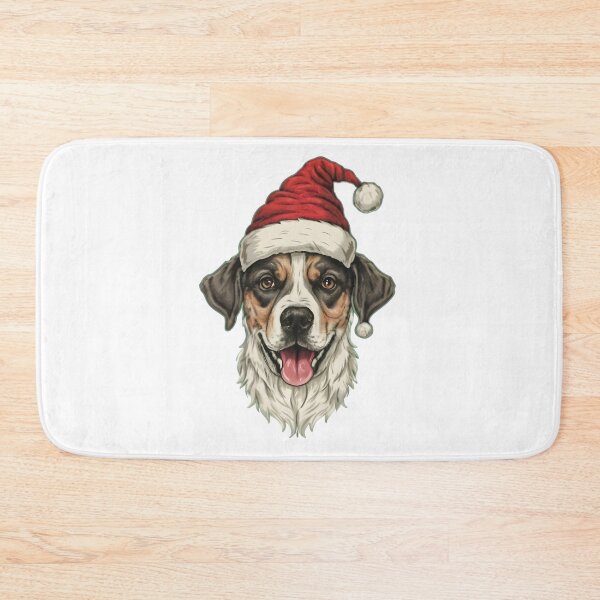 Item preview, Dog with Santa Claus Hat designed and sold by JustBadWords.