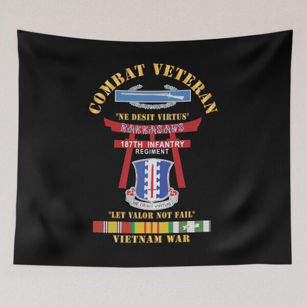 Item preview, Army - Combat Veteran - 187th Infantry Regiment - Torii, Rakkasans, Let Valor Not Fail, English, Latin w CIB w VN SVC X 300 designed and sold by Military Insignia Products.
