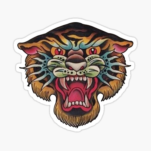 Traditional Tiger Tattoo Stickers for Sale | Redbubble