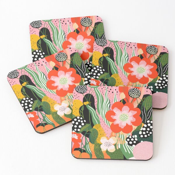 Item preview, Colorful Flowers Botanical Mural Abstract Art Illustration designed and sold by GulDesignCo.