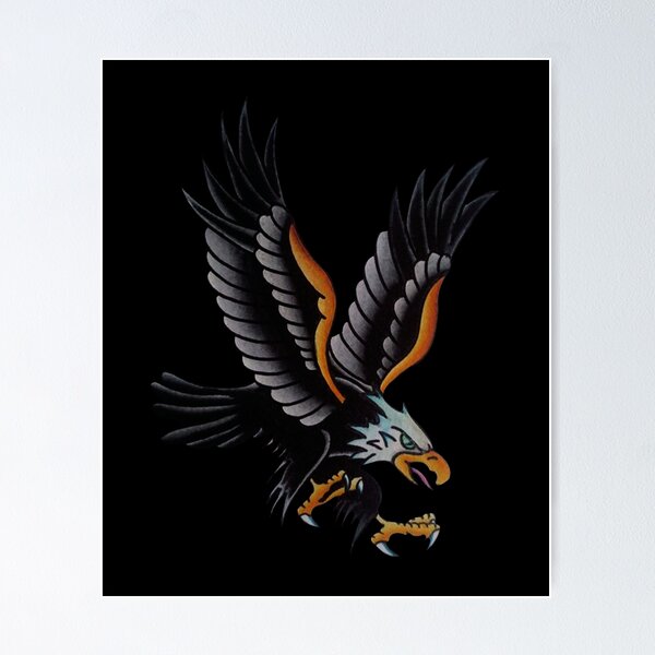 Eagle In Vintage Tribal Tattoo Feather Style' Rectangle Magnet | Spreadshirt