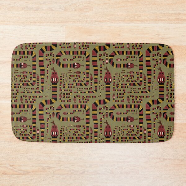 Item preview, Coral sneaky snake pixel pattern. Olive, Large designed and sold by SamohtCreates.