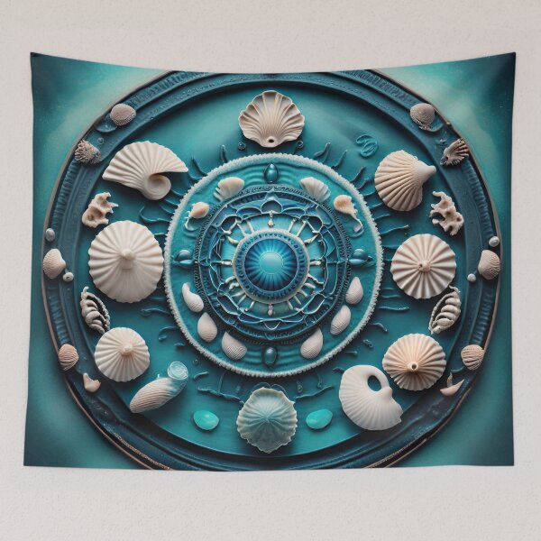 Item preview, Ocean Bliss Mandala Tranquil Seashell Waves designed and sold by SpiritualManda.