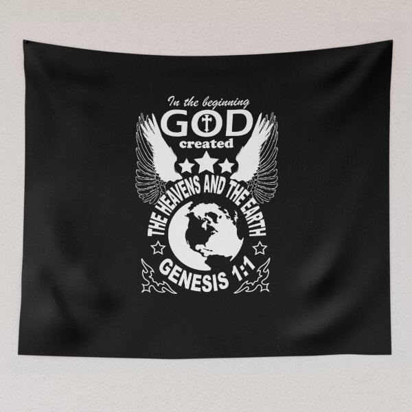 Item preview, Genesis 1:1  In the beginning God created the heavens and the earth | bible verse | scripture verse white design  designed and sold by ZechJohnRB.