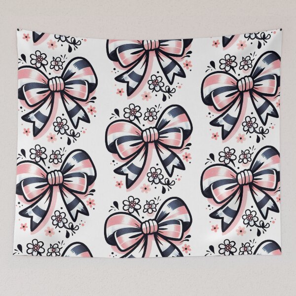 Item preview, Pink and Black Bow Graphic Art Illustration designed and sold by Star-Fragment.