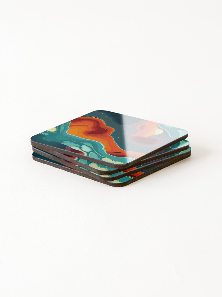 Thumbnail 4 of 5, Coasters (Set of 4), Geode Style Pattern designed and sold by SideSignal.