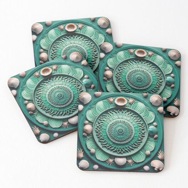 Item preview, Soothing Seaside Mandala Tranquil Ocean Escape designed and sold by SpiritualManda.