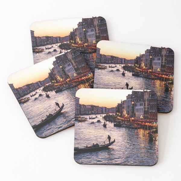 Item preview, Venetian Impressions - Grand Canal Busy Traffic in Purple and Gold designed and sold by Georgia Mizuleva.