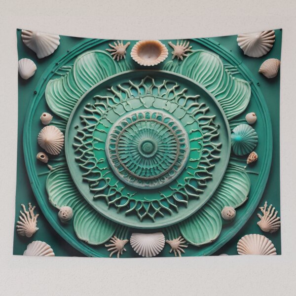 Item preview, Soothing Seaside Mandala Tranquil Ocean Escape designed and sold by SpiritualManda.