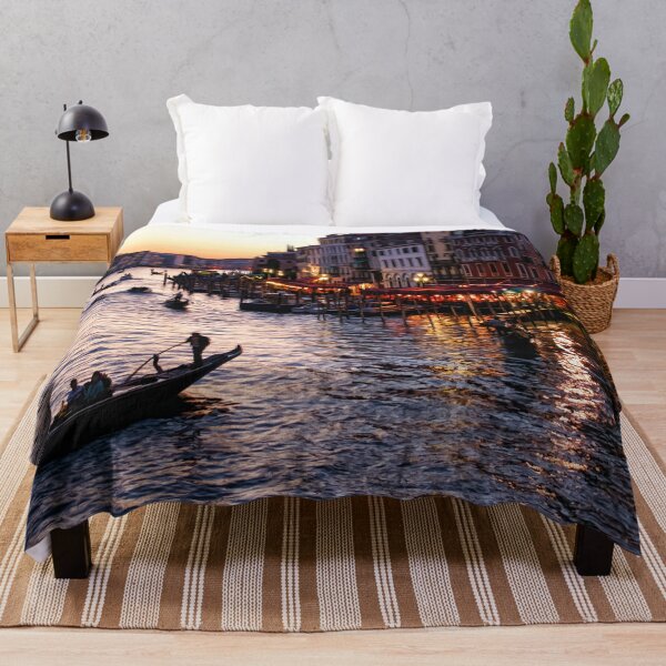 Item preview, Venetian Impressions - Grand Canal Busy Traffic in Purple and Gold designed and sold by Georgia Mizuleva.