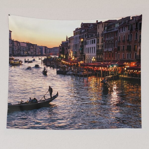 Item preview, Venetian Impressions - Grand Canal Busy Traffic in Purple and Gold designed and sold by Georgia Mizuleva.