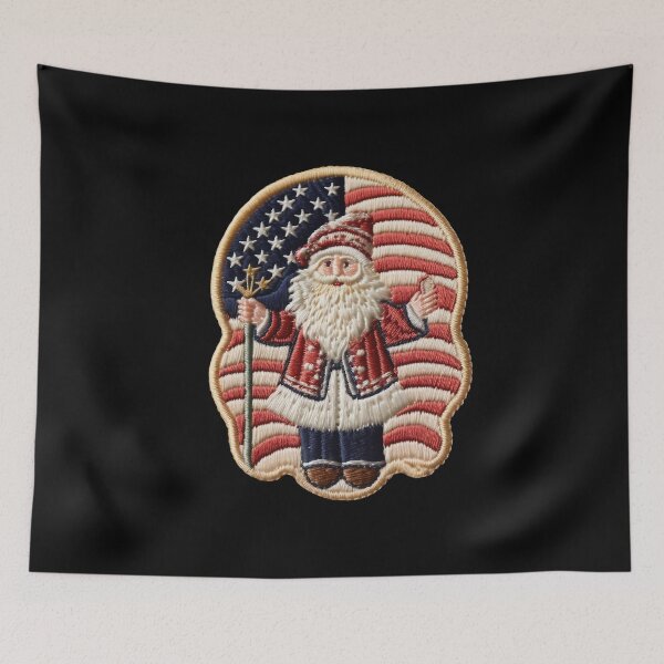 Artikelvorschau, Flaggenemblem der Vereinigten Staaten - Weihnachtsmann entworfen und verkauft von Master-Print.