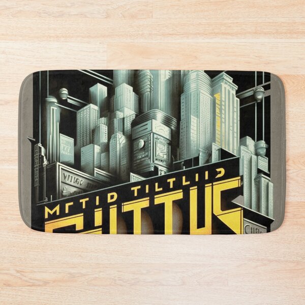 Item preview, Metropolis City Futuristic Cinema Cinema Light Games Film gray black yellow designed and sold by G-M-Designs.