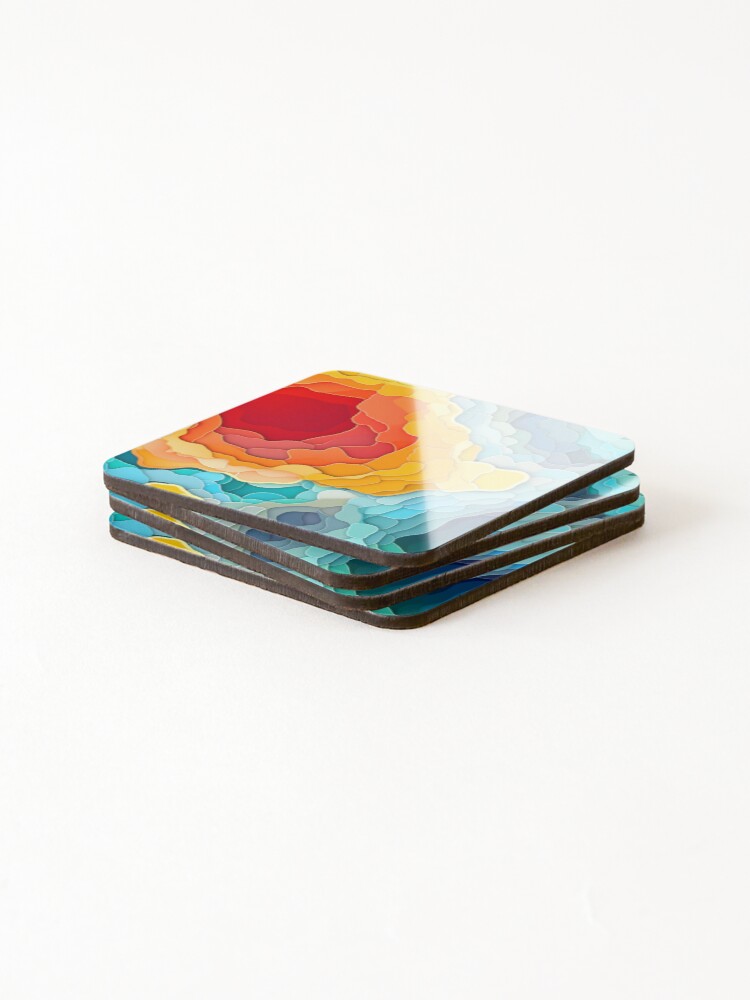 Thumbnail 4 of 5, Coasters (Set of 4), Geode Style Pattern designed and sold by SideSignal.