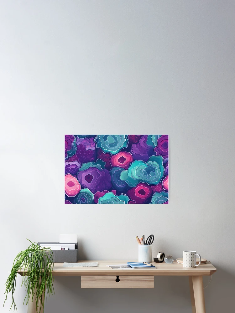 Thumbnail 2 of 3, Poster, Geode Style Pattern designed and sold by SideSignal.