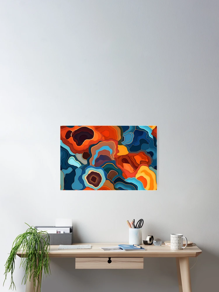 Thumbnail 2 of 3, Poster, Geode Style Pattern designed and sold by SideSignal.
