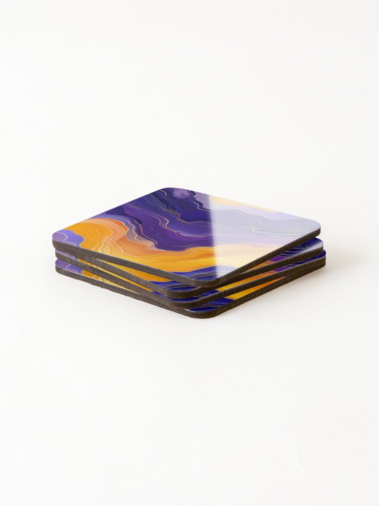Thumbnail 4 of 5, Coasters (Set of 4), Geode Style Pattern designed and sold by SideSignal.