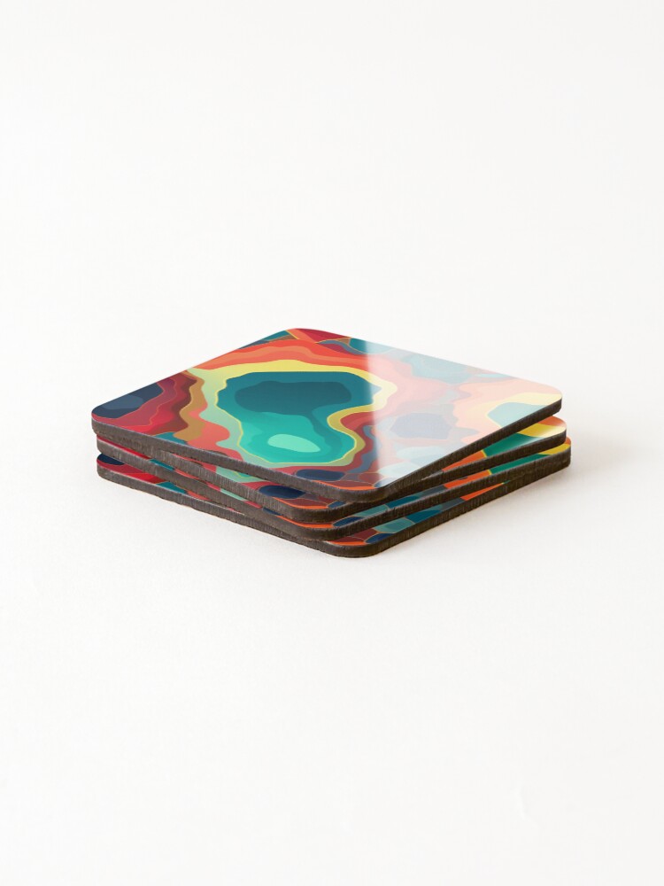 Thumbnail 4 of 5, Coasters (Set of 4), Geode Style Pattern designed and sold by SideSignal.
