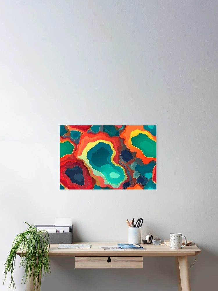 Thumbnail 2 of 3, Poster, Geode Style Pattern designed and sold by SideSignal.
