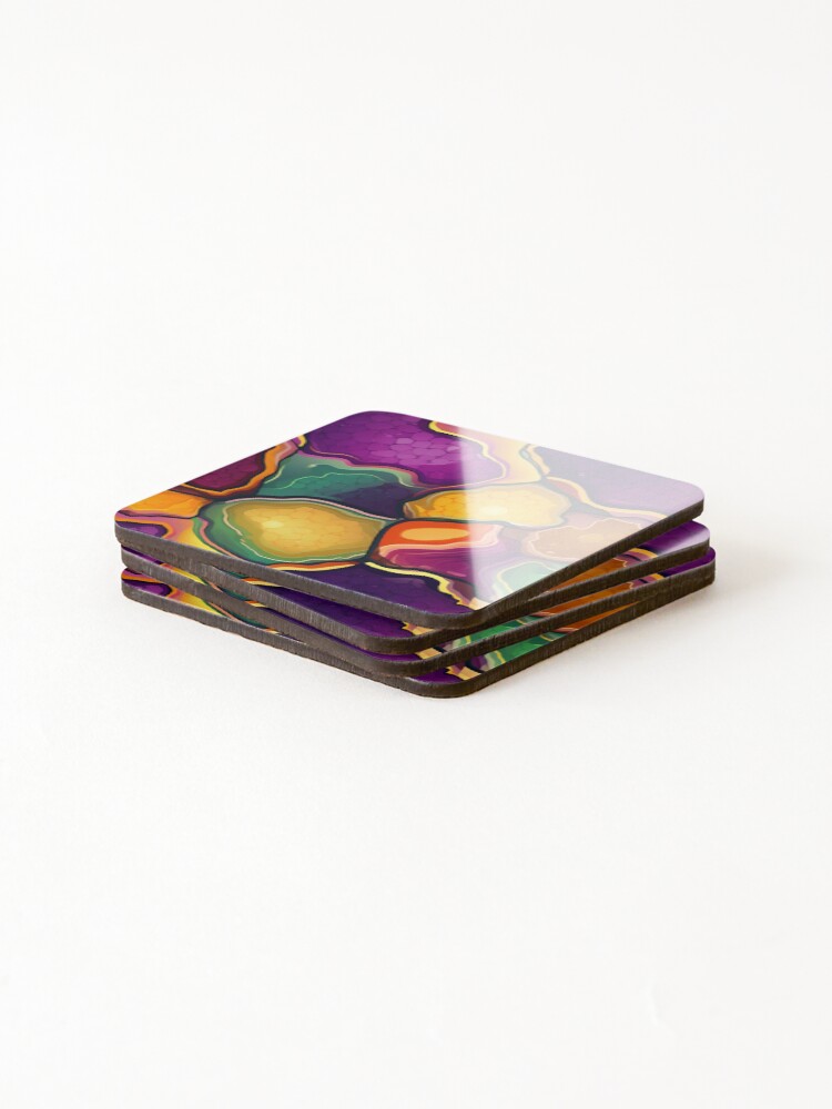 Thumbnail 4 of 5, Coasters (Set of 4), Geode Style Pattern designed and sold by SideSignal.