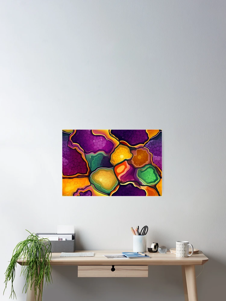 Thumbnail 2 of 3, Poster, Geode Style Pattern designed and sold by SideSignal.